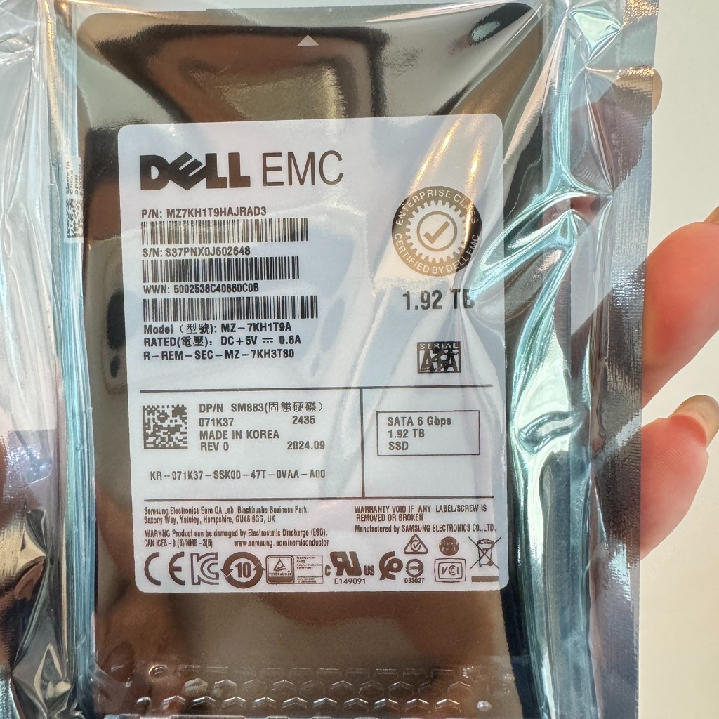 HDD Dell EMC MZ-7KH1T9A 1.92TB, 2.5 นิ้ว (MZ-7KH1T9A)
