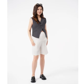 MACHIKO | S17 กางเกงขาสั้นคนท้อง เทลเลอร์ ผ้ายืด มีสายปรับขนาดเอว ใส่สบาย ใส่ได้ยันหลังคลอด