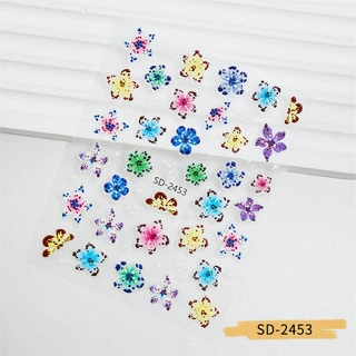 Nawoelite สติ๊กเกอร์ 5D รูปดาว sticker สติกเกอร์ติดเล็บ 5D ลายดอกไม้สวยงาม 💐 สีสันสดใส ติดง่าย แข็งแรง ทนนาน DIY เล็บ
