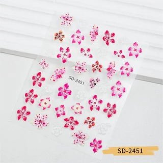 Nawoelite สติ๊กเกอร์ 5D รูปดาว sticker สติกเกอร์ติดเล็บ 5D ลายดอกไม้สวยงาม 💐 สีสันสดใส ติดง่าย แข็งแรง ทนนาน DIY เล็บ