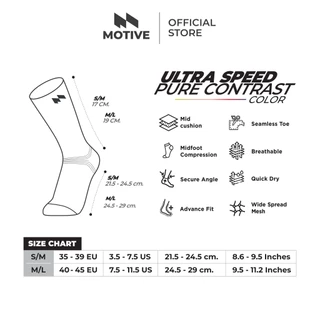 Motive Socks รุ่น Ultra Speed Pure Contrast ถุงเท้าวิ่ง อัดแน่นด้วยเทคโนโลยี ระบายเหงื่อขั้นสุด