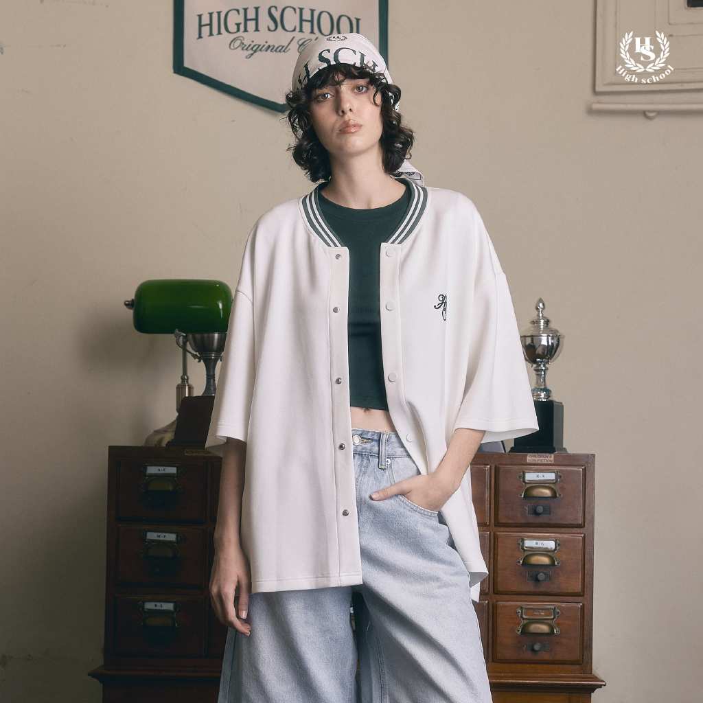 Highschool Preppy Collection 2025 two tone shirt เสื้อเชิร์ตทูโทน - TPB07540