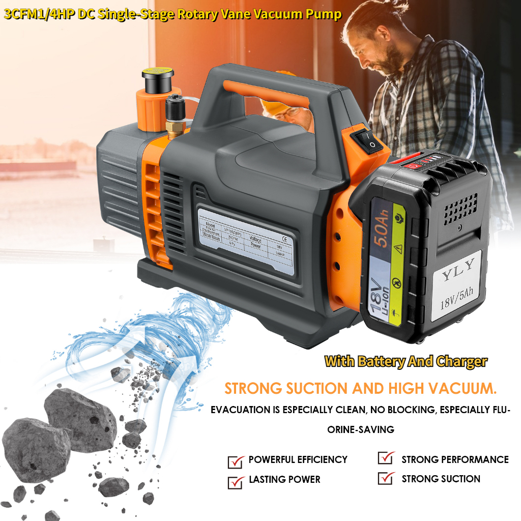 Local CFM 1/44HP  DC Single-Stage Rotary Vane Vacuum Pump Wireless Battery Vacuum Pump For Repairing