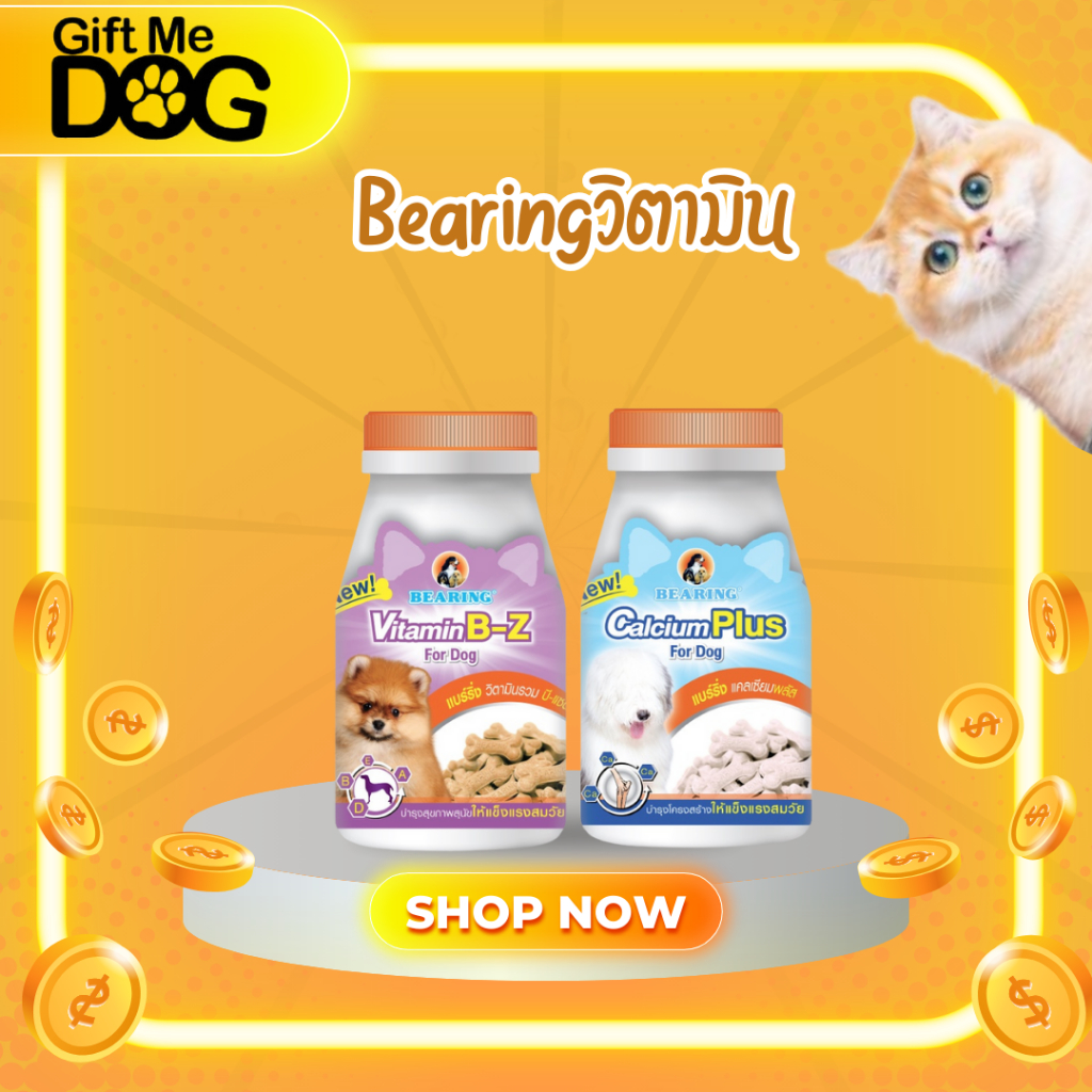 BEARING แบร์ริ่ง แคลเซียมพลัสสุนัข และ วิตามินบีรวม  ขนาด135g.
