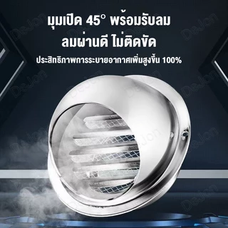 ทนทาน🔥ฝาครอบช่องระบายอากาศสแตนเลส 4/6/8/10/12นิ้ว พร้อมตะแกรงกันแมลง รุ่นโค้ง ติดผนัง ใช้กับท่อไอเสีย พัดลมดูดอากาศ