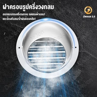 ทนทาน🔥ฝาครอบช่องระบายอากาศสแตนเลส 4/6/8/10/12นิ้ว พร้อมตะแกรงกันแมลง รุ่นโค้ง ติดผนัง ใช้กับท่อไอเสีย พัดลมดูดอากาศ