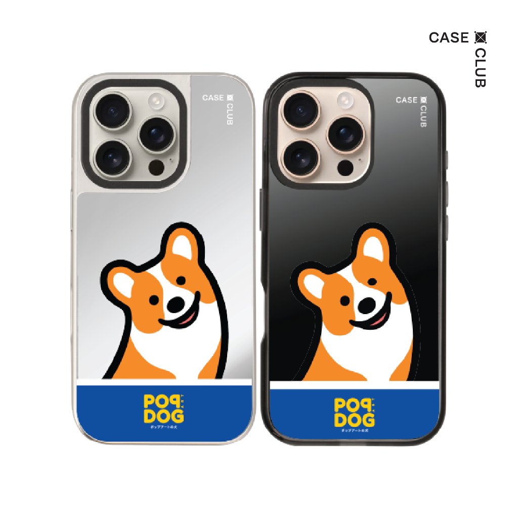 CaseClub เคสไอโฟน เคสกระจก ลาย Join The Club Corgi สำหรับ i17 Pro Max/i17 Pro/i17 Air/i17