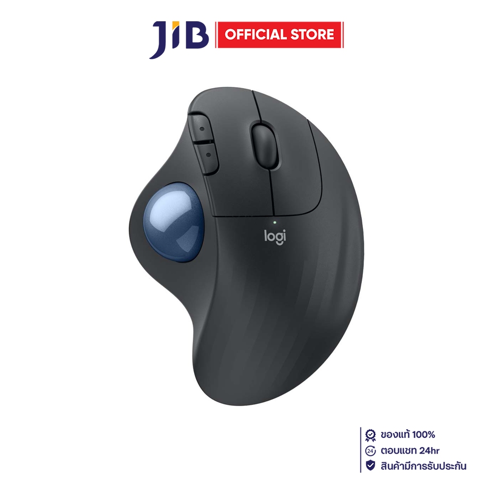 WIRELESS MOUSE (เมาส์ไร้สาย) LOGITECH ERGO M575S (GRAPHITE - BLUE BALL)
