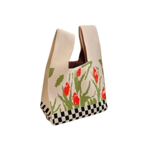 ของแถมโปรโมชัน ห้ามจำหน่าย : กระเป๋าผ้าถักไหมพรม สำหรับคล้องมือ คละลาย