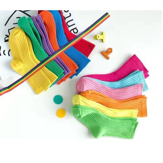 KC198 ถุงเท้าเด็ก 1-12 ขวบ 12 สี สดใส แฟชั่นเด็ก สินค้าพร้อมส่งในไทย