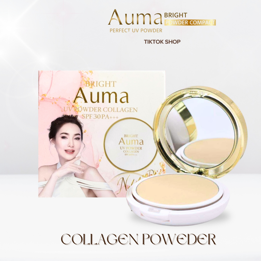 [ใหม่]แป้งรีทัชผิว เนื้อใยไหม คลอลาเจน Auma bright 1 ชิ้น  (AUMA)
