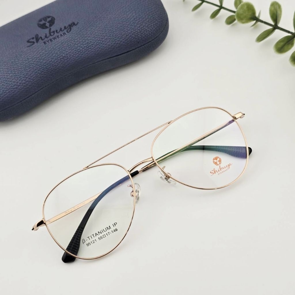 กรอบแว่นตารุ่น95121ทรงนักบินวัสดุTITANIUMเบาแข็งแรงทนทาน ยืดหยุ่นสูงนำไปตัดใส่เลนส์ได้ - รูปที่ 3