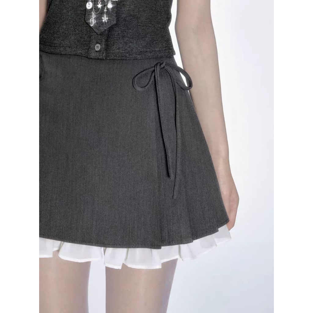 Fragile Heart · Time Wrinkles Tie-up Suit Mini skirt