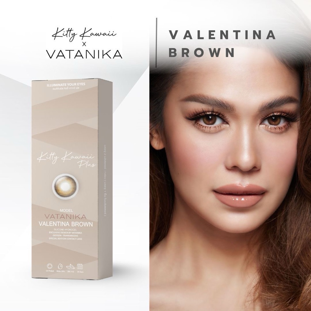 Valentina Brown Contact Lens Kitty Kawaii x VATANIKA lens คอนแทคเลนส์ ค่าสายตา รายเดือน แพร วทานิกา