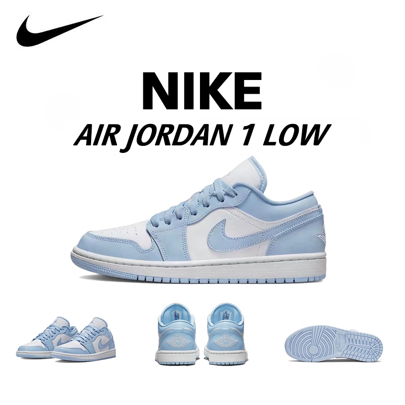 แท้💯% Air Jodan 1 Low "Aluminum" รองเท้าผ้าใบหุ้มส้นต่ำ แบบยูนิเซ็กส์ DC0774-141