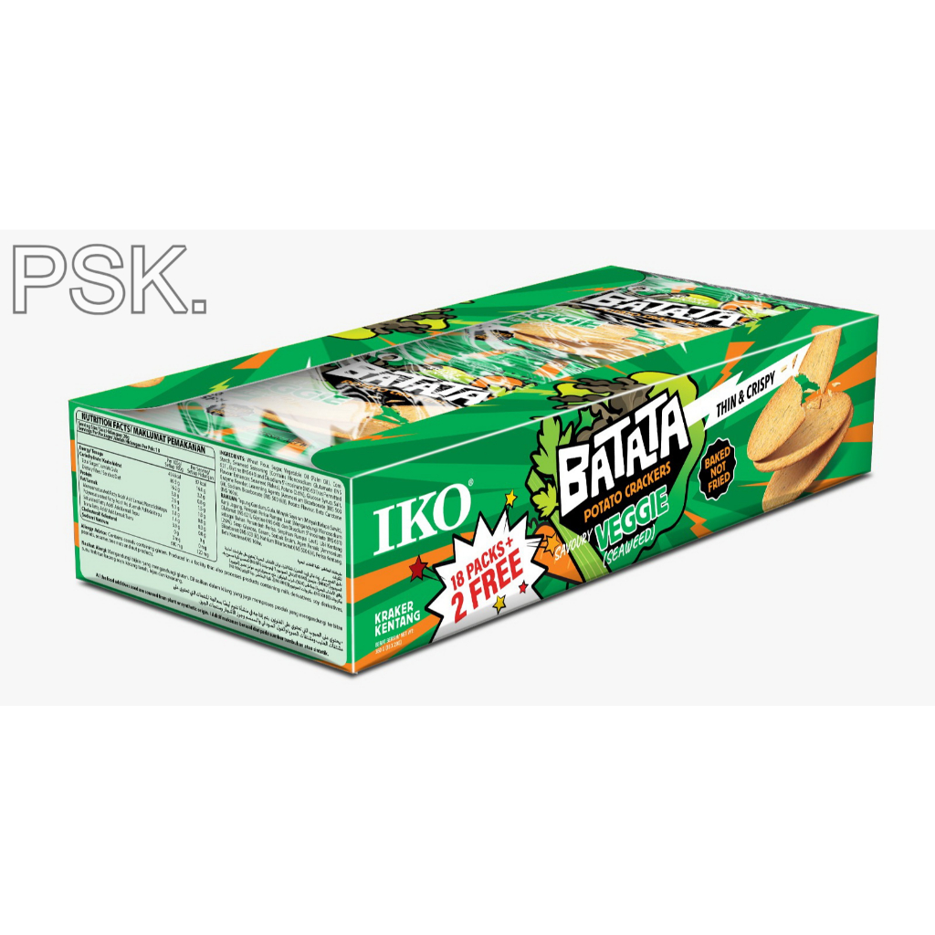 IKO BATATA POTATO CRACKERS(บาตาตา แครกเกอร์มันฝรั่ง ตราไอเคโอ) 20g x 20pcs