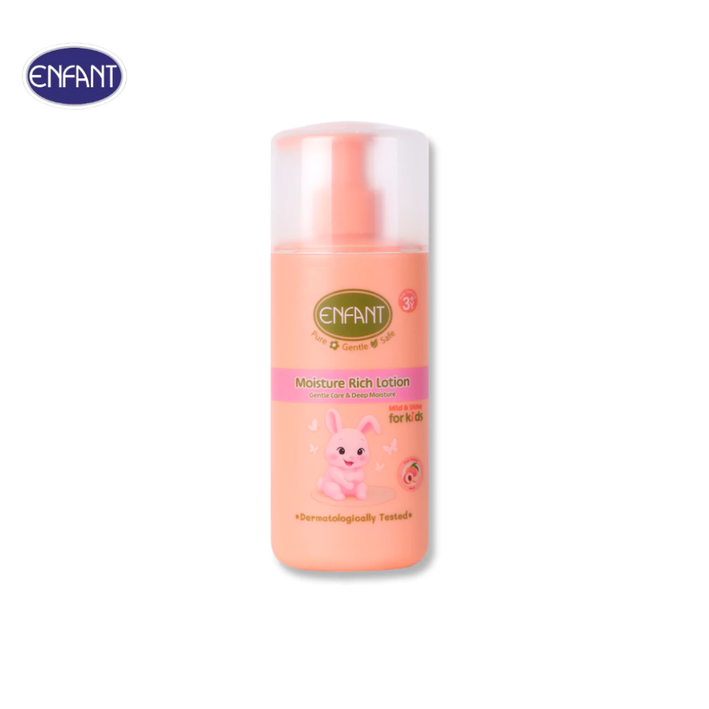 ENFANT (อองฟองต์) Mild & Shine Moisture Rich Lotion โลชั่นบำรุงผิว กลิ่น เพียวพีชชี่ สำหรับเด็ก 3 ปีขึ้นไป 250ml.