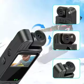 กล้องบันทึกวิดีโอพกพา 2025 HD อินฟราเรด กลางคืน 180° เลนส์หมุนได้ ใช้งานต่อเนื่อง 5 ชม. รองรับหลายภาษา