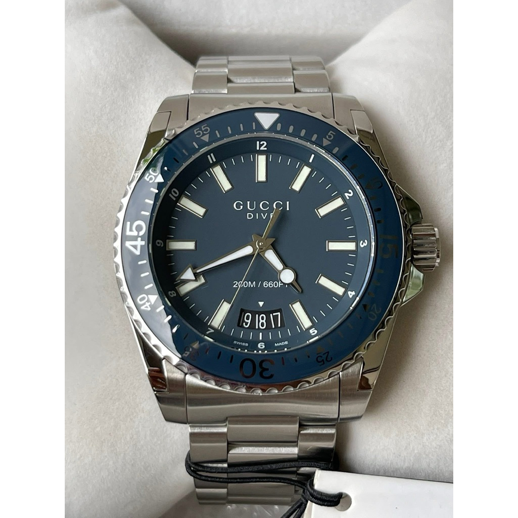 GUCCI DIVE Blue Dial Men’s Quartz Watch หน้าปัด 45 mm