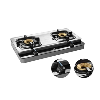 Electrolux เตาแก๊สตั้งโต๊ะ ขนาด 70 ซม. หัวเตาทองเหลือง 2 หัว เปลวไฟสีฟ้า รุ่น ETG726BXS
