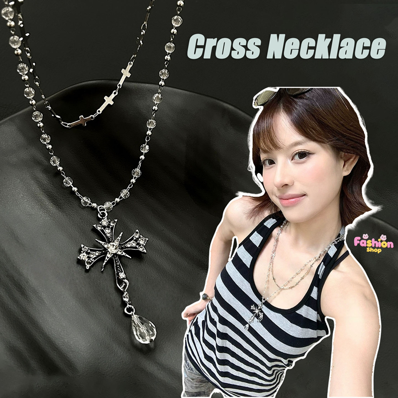 สร้อยคอผู้หญิง สร้อยคอพร้อมจี้ cross pendant สไตล์เกาหลี ins สวย ของขวัญ เครื่องประดับแฟชั่น ส่งไวจากไทย COD