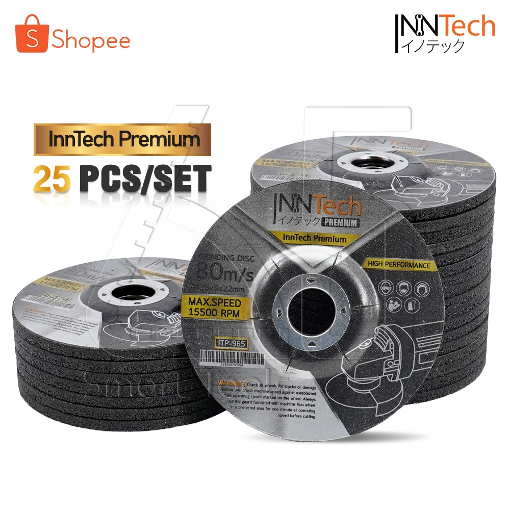 [ลดพิเศษ] (25ใบ) InnTech Premium ใบเจียรเหล็ก ใบเจียร 5 นิ้ว หนา 6 mm. สำหรับ หินเจียร เครื่องเจียร 5 นิ้ว รุ่น ITP-965