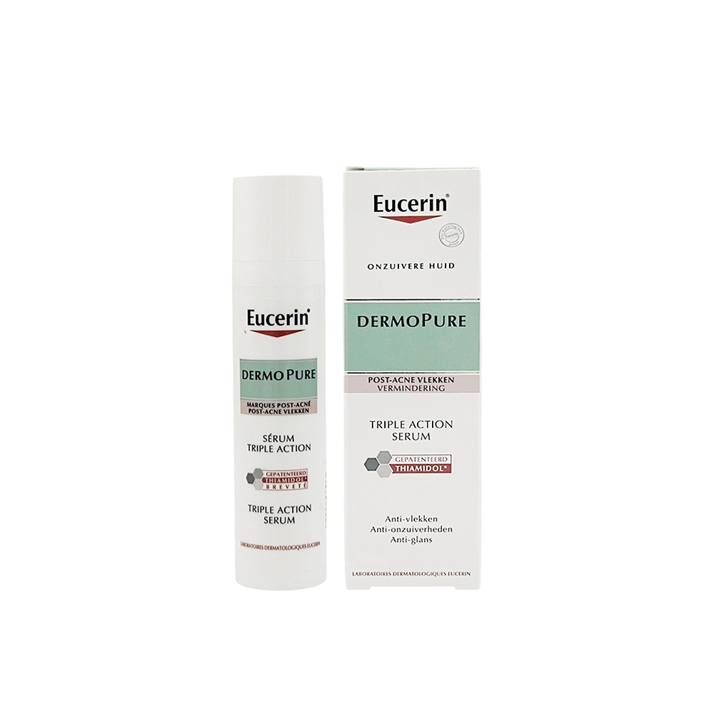 Eucerin DERMOPURIFYER OIL CONTROL Triple Action Serum 40ml เซรั่มสูตรเข้มข้น ลดสิวและรอยสิว