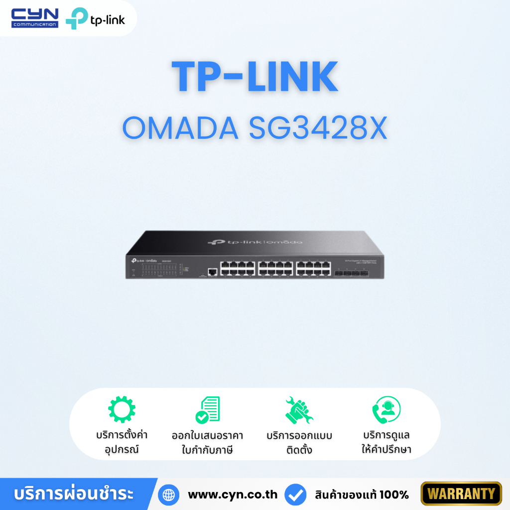 TP-Link Omada SG3428XF 20-Port SFP L2+ Managed Switch with 4 Combo Ports and 4 10G SFP+ Slots
