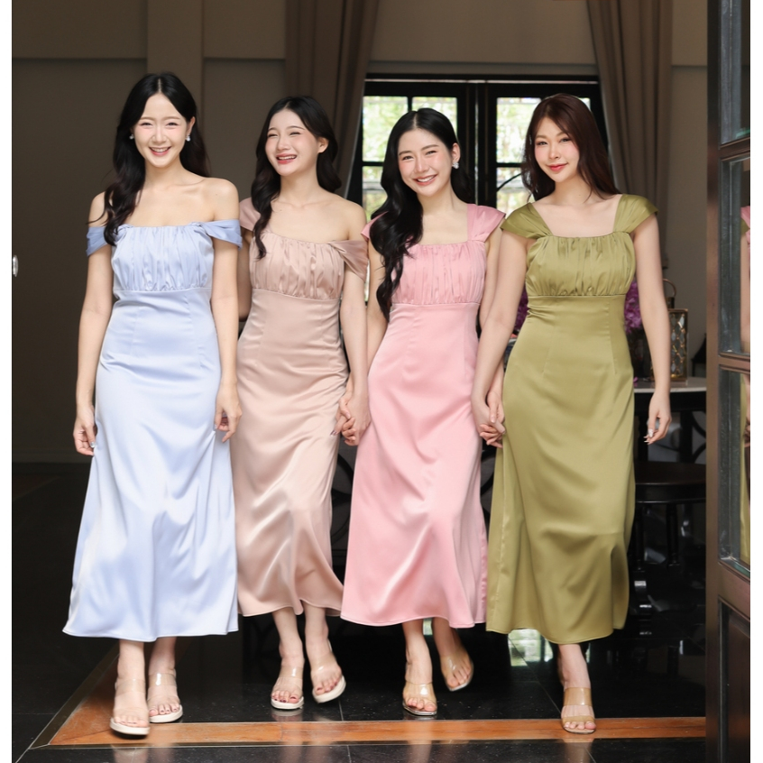 NEW! HER Collection - Lucia Dress ชุดออกงาน เดรสออกงาน เดรสยาว เดรสผ้าซาติน