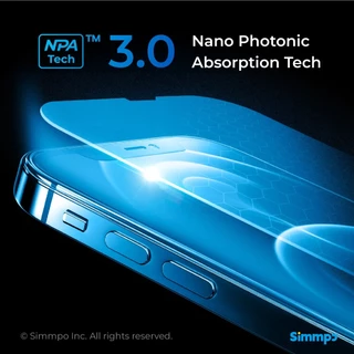 Simmpo ฟิล์มกระจกสำหรับ iPhone 17 / Air / 17 Pro / 17 Pro Max / 16 Pro / 16 Pro Max รุ่น Anti-Blue Light (Privacy)
