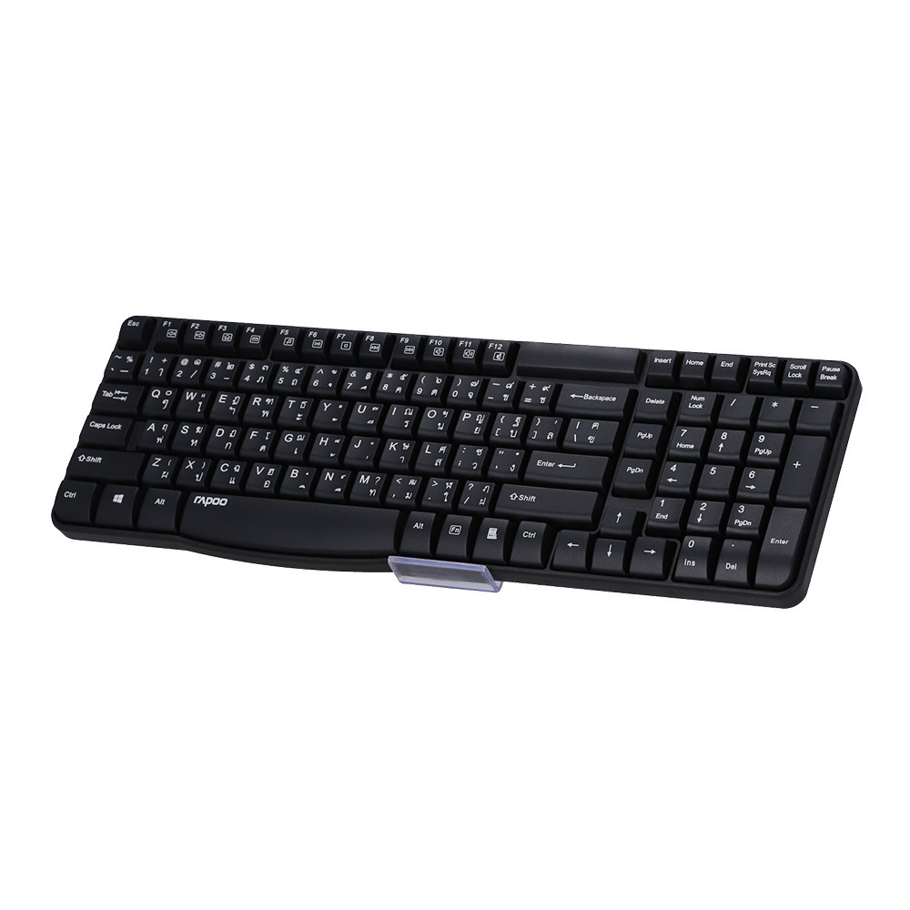 คีย์บอร์ด RAPOO WIRELESS KEYBOARD KB-E1050-BK BLACK (E1050/BK) รับประกัน 2 ปี SYNNEX