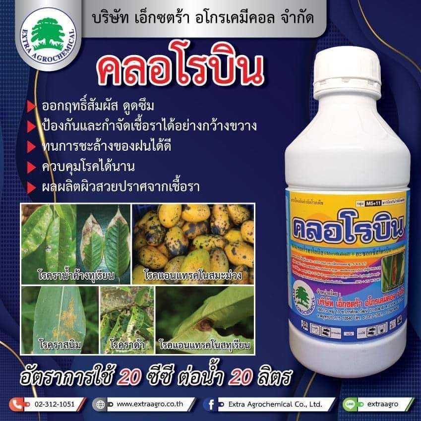 คลอโรบิน ขนาด1ลิตร  คลอโทาโลนิล+อะซอกซีสโตนบิน บ.เอ็กซ์ตร้า