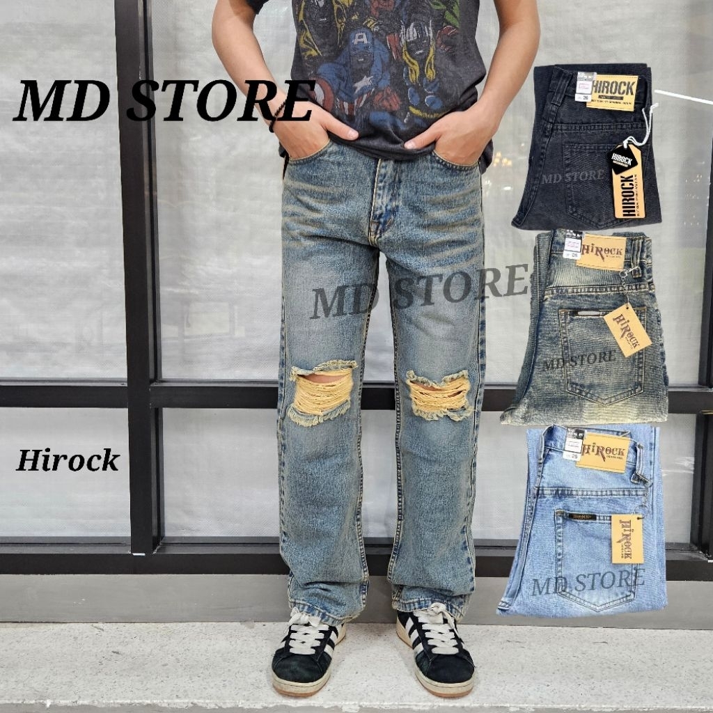 *แต่งขาด*กางเกง​ยีนส์​กระบอก​ใหญ่​ Hirock​