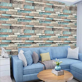 [ราคาสุดคุ้ม ถูกที่สุด] สติ๊กเกอร์ wallpaper 3d /70*77cm/70*38cm/35*38 cm หนา 3 mm ติดผนัง กาวในตัว