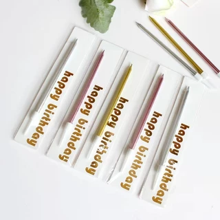 🔥พร้อมส่ง🔥เทียนวันเกิด เทียนดินสอเคลือบมุก เทียนวันเกิดแท่งเดียวสไตล์เกาหลี เทียนปักเค้ก เทียนหลากสี