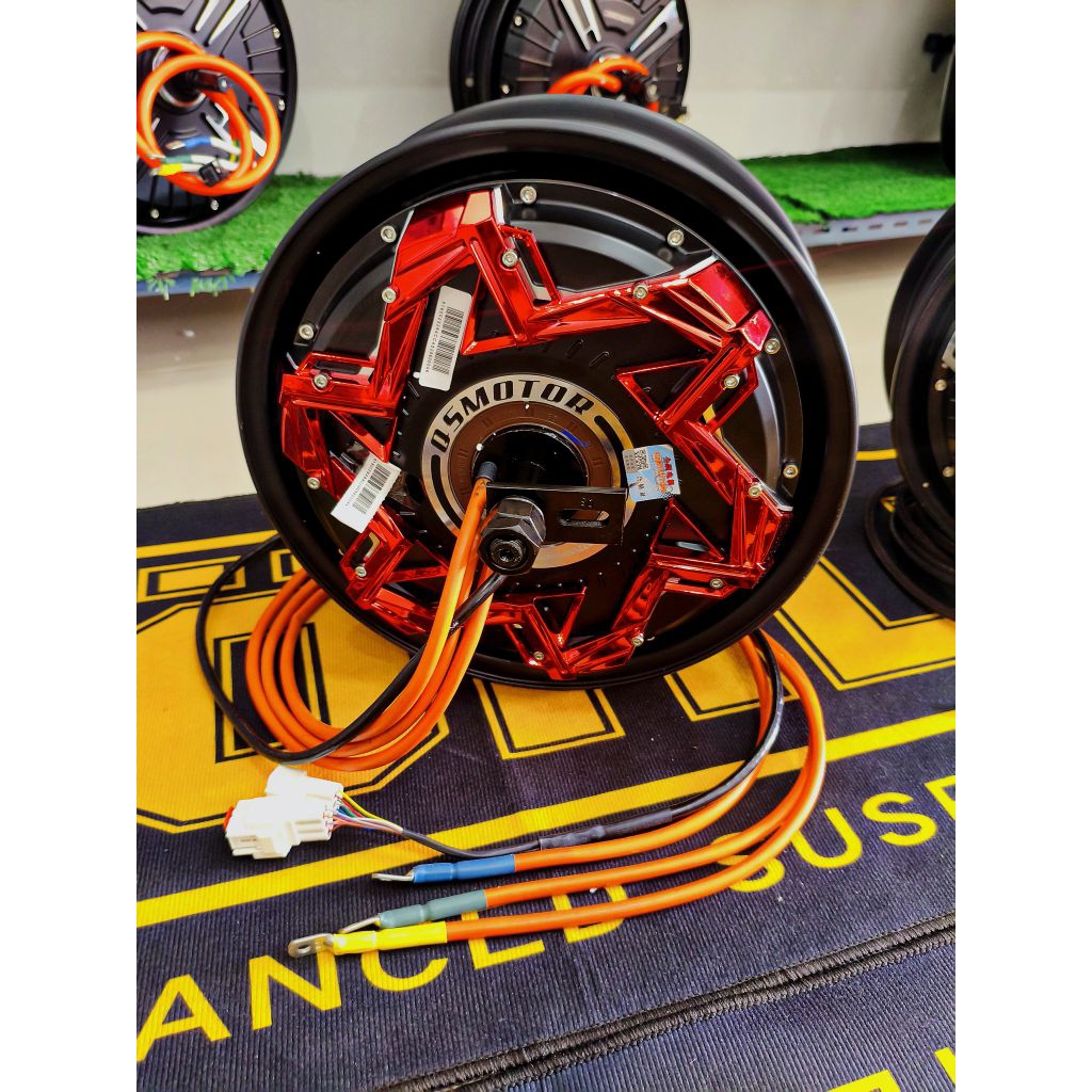 QS Motor 5000W V.6 ฮับมอเตอร์12นิ้ว สำหรับรถมอเตอร์ไซว์ไฟฟ้า ความเร็วสูงสุด180Gps+ สายแยก (พร้อมจัดส