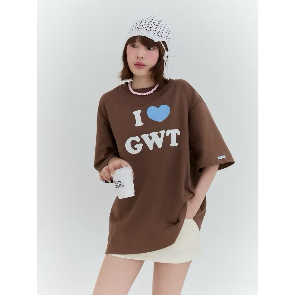 🤎ส่งต่อเสื้อ GWT Oversize สีน้ำตาล (Used once)