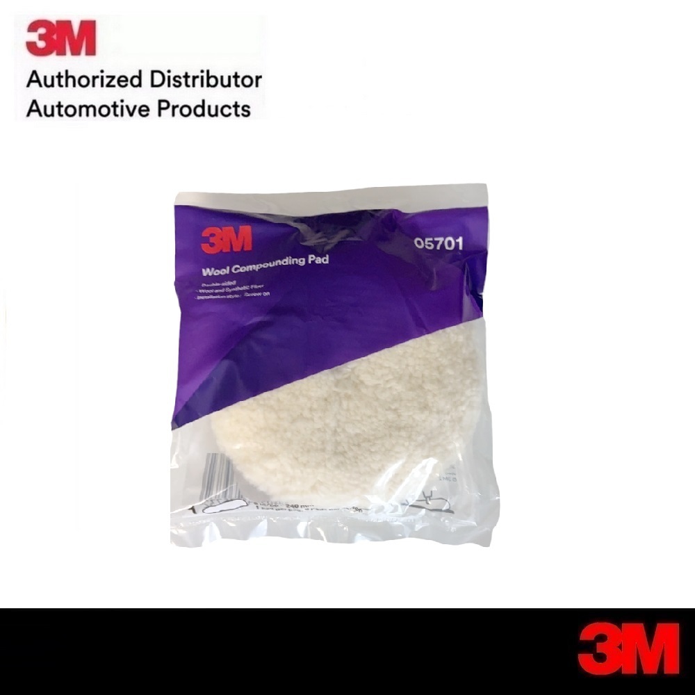 3M ลูกขัดขนแกะสีขาวขัดหยาบ แบบ 2หน้า 05701 / 05704 Superbuff