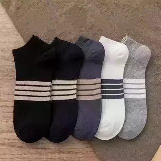 แพ็ค5คู่ พร้อมส่ง "CW-5" ถุงเท้าข้อสั้น มินิมอล ลายคาดกลาง สีพื้น ผ้านิ่ม ฟรีไซส์ มี5สี B11