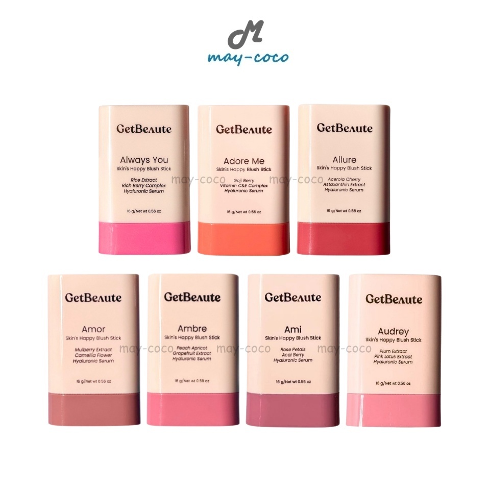 ถูก/แท้/มีไลฟ์ (มีสีใหม่) บลัชออน GetBeaute Skin’s Happy Blush Stick เก็ตโบว์เต้ บลัชสติ๊ก บลัชออนแท