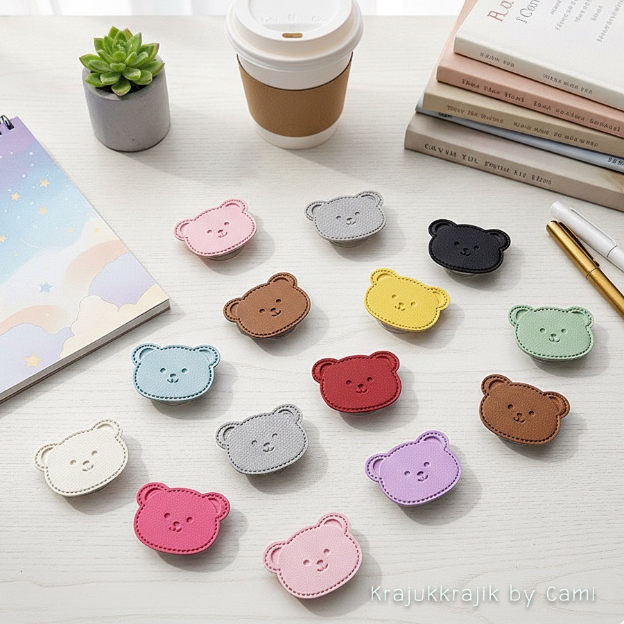 [ ส่งจากไทย] Griptok เซต แก๊งหมีหนังนุ่ม 13 สี แหวนจับมือถือ ราคา ถูกที่สุด ดีลบีเคเค แกลเลอรีภาพที่ 3