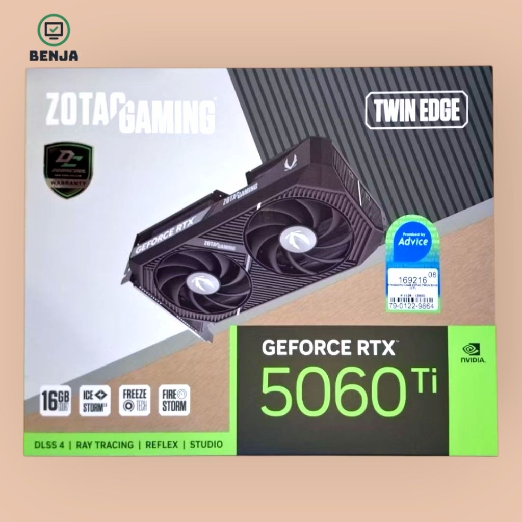 ZOTAC RTX 5060ti 16GB GDDR7 มือสองประกันเหลือเกือบ 3ปี (08/2571)