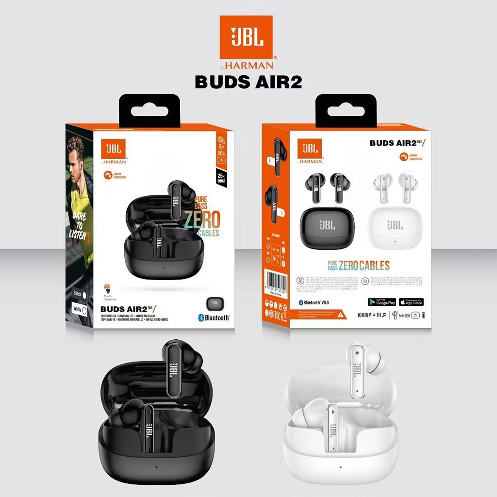 หูฟังบลูทูธ JB_L Tune buds Air2 TWS หูฟังบลูทูธ True Wireless หูฟังกันน้ําแบบสปอร์ตไร้สาย เสียงดี เบสแน่น