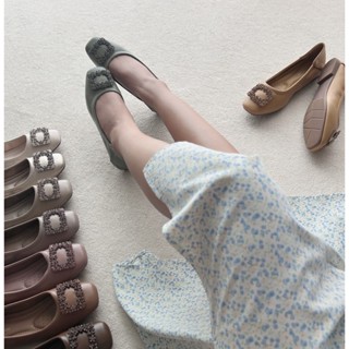 รองเท้าคัทชู ปลายตัดส้นเตี้ยFalt รองเท้าkaimooksissy ks25604