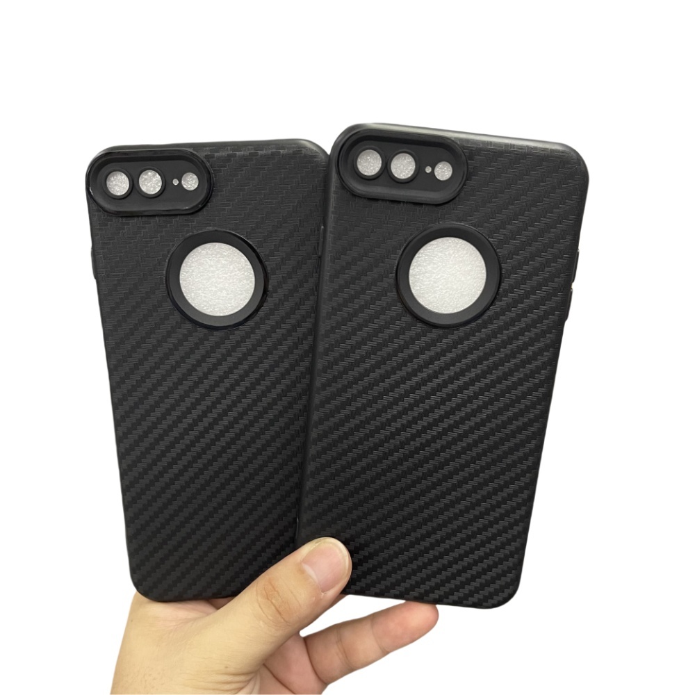 เคสลายเคฟล่าซิลิโคน สำหรับ iphone 7plus 8plus i7 ลายคาร์บอน เคฟล่า ดำด้าน เคสบาง เบา ไม่เป็นรอยนิ้วม