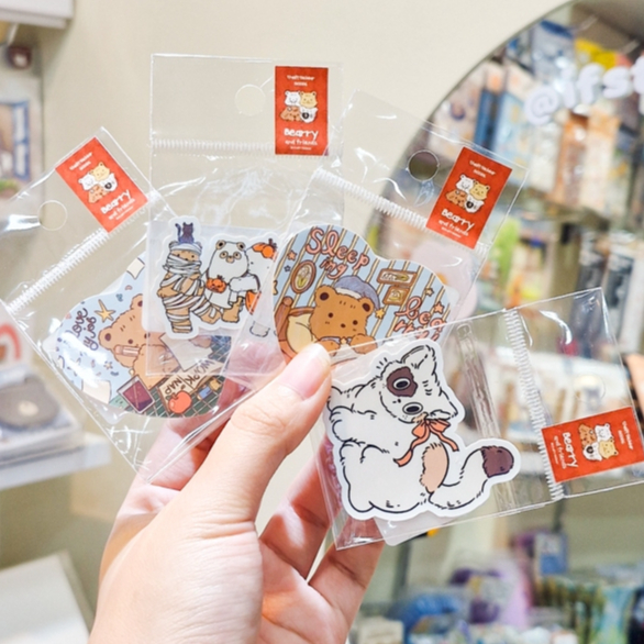 Die-cut Sticker ไดคัทสติกเกอร์ รวมพลต้าวหมี หมา แมว ขนฟู น่ารัก สติกเกอร์สุดตะมุตะมิ [thelittlebear]