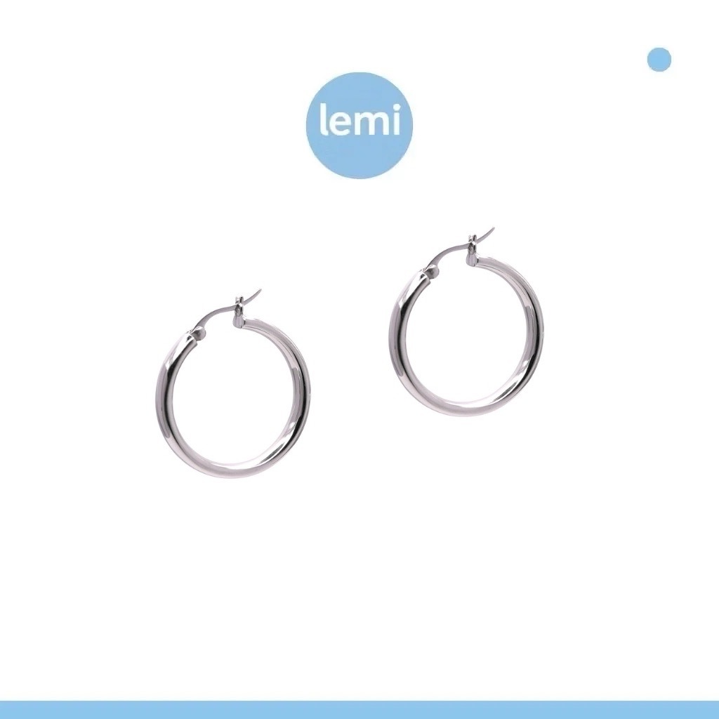 Lemi ต่างหูเพื่อผิวแพ้ง่าย Bold Hoop Surgical Steel