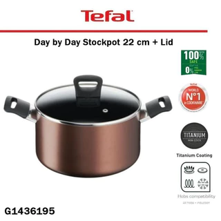 Tefal Day by day หม้อ 2 หู พร้อมฝาแก้ว ขนาด 22 ซม. รุ่น G1436195 ก้นอินดักชั่น ใช้ได้กับทุกประเภทเตา