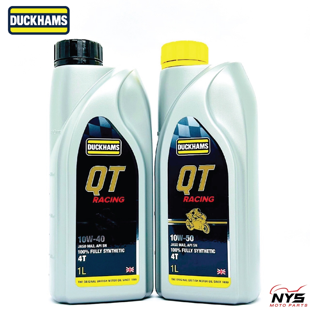 น้ำมันเครื่อง DUCKHAMS QT RACING 10W-40/10W-50 ขนาด1L ดั๊กแฮมส์สังเคราะห์แท้100% FULLY SYNTHETICสำหรับเครื่องยนต์4จังหวะ