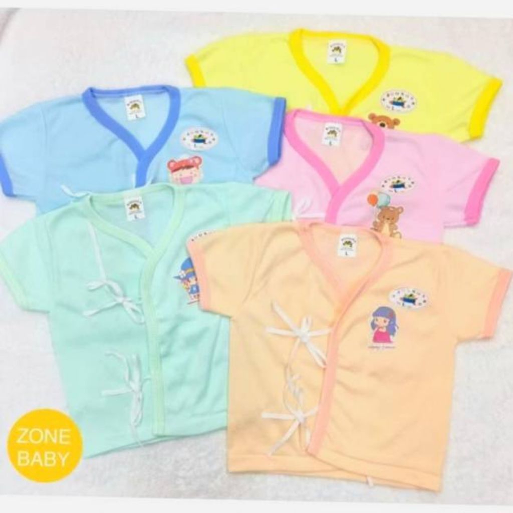 🌺3 ตัว 119 บาท🌺เสื้อแขนสั้นเด็กอ่อนสีพื้นหวาน ( มีแบบกระดุมหน้า / ผูกหน้า) ผ้าเนื้อดี สวมใส่สบาย มี6 สีจ้า